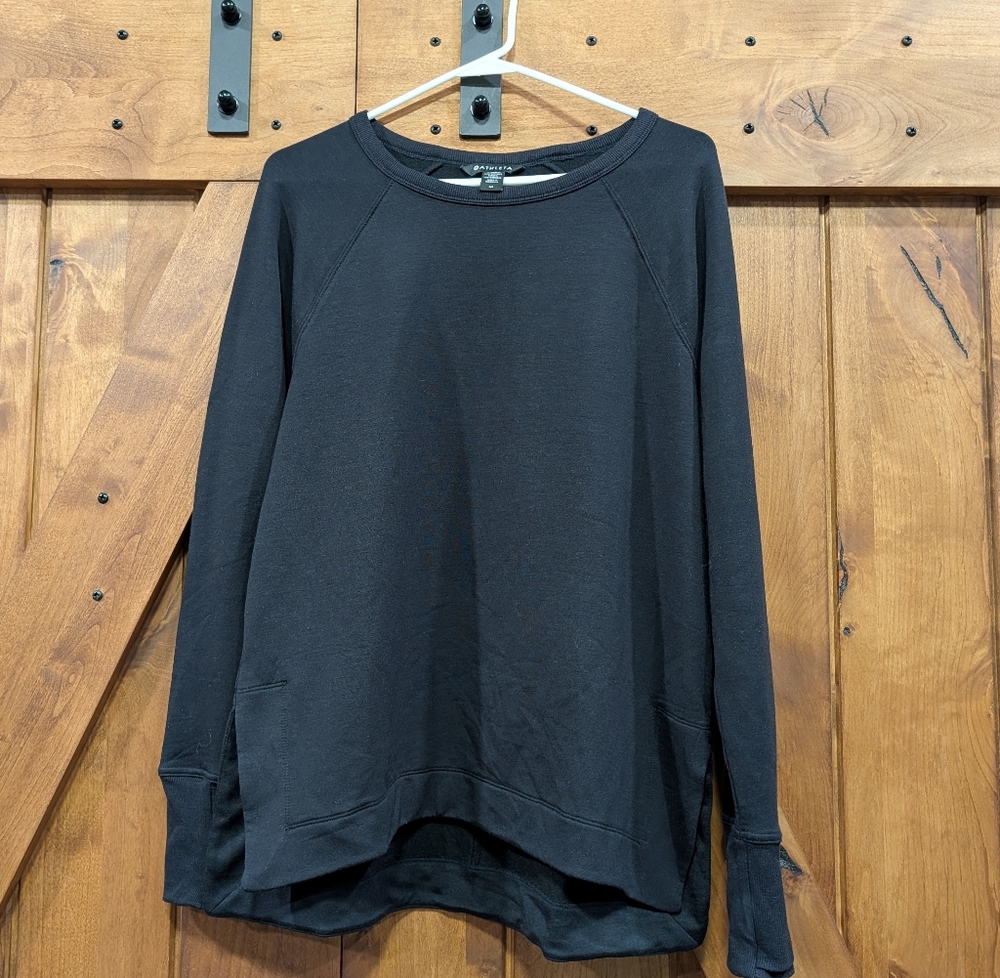 Athleta Coaster Luxe Recover Sweatshirt Medium Black Like New
